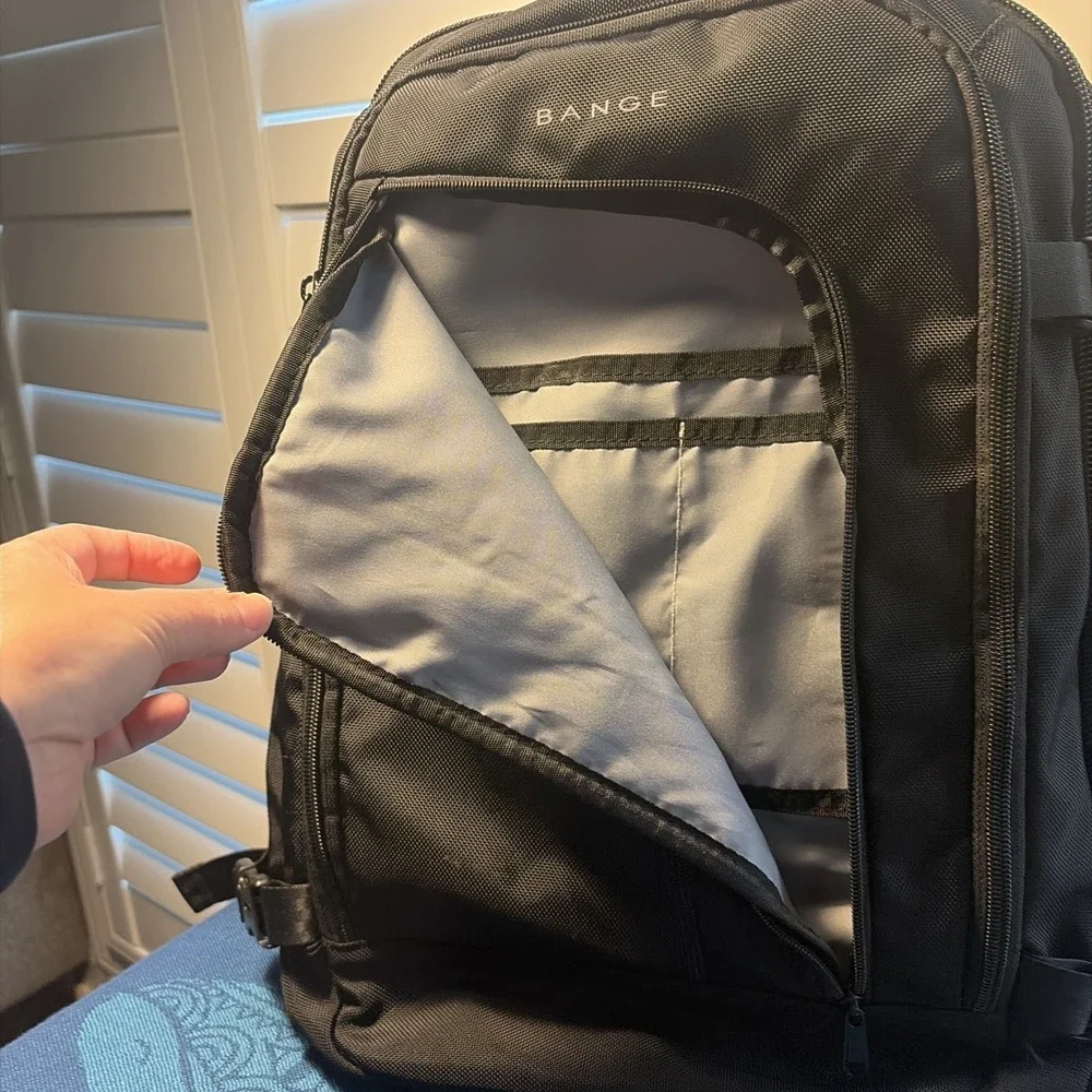 Bange Water Resistent Travel Business Laptop Backpack Black 17.5